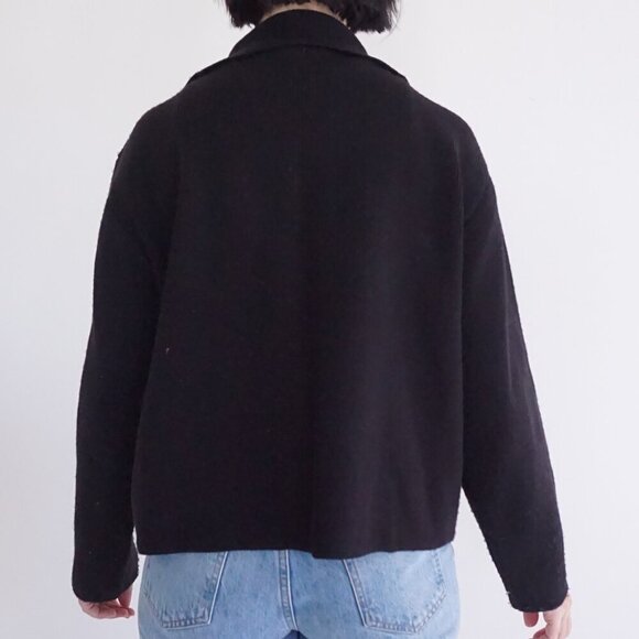 Vintage Crystal Kobe Black Embroidered Harvest Leaves Button Cardigan Sweater L - Picture 3 of 11